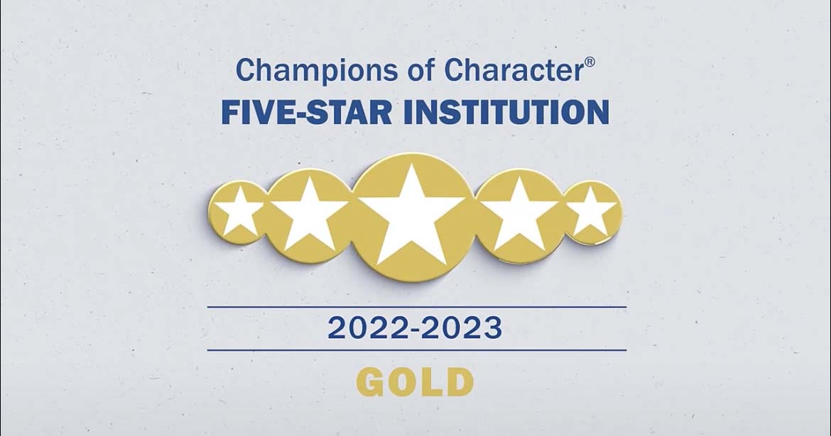 Point University named a Champions of Character Five-Star Gold Institution for the first time in school history