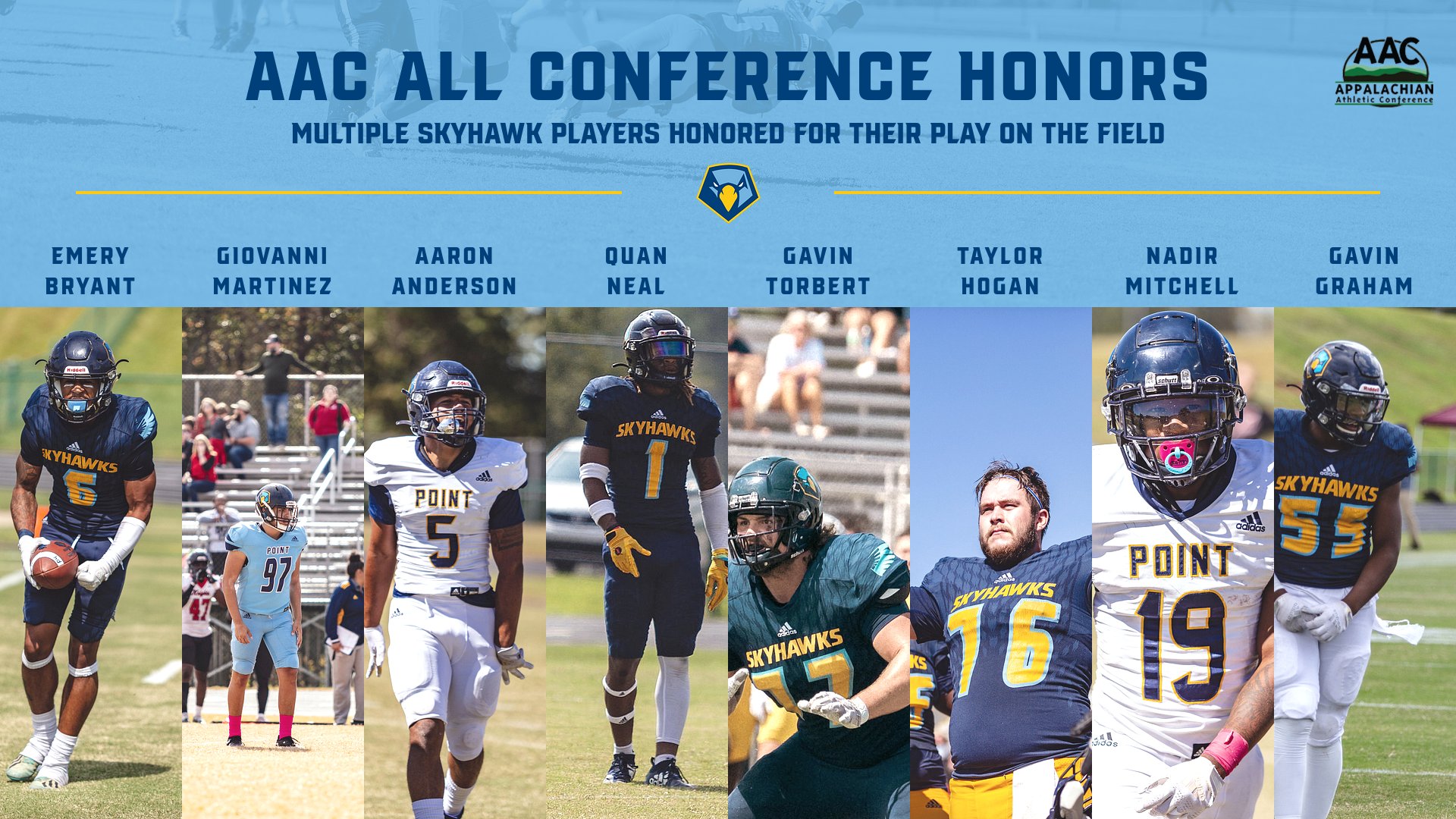 Point University Football Players highlight AAC All-Conference honors