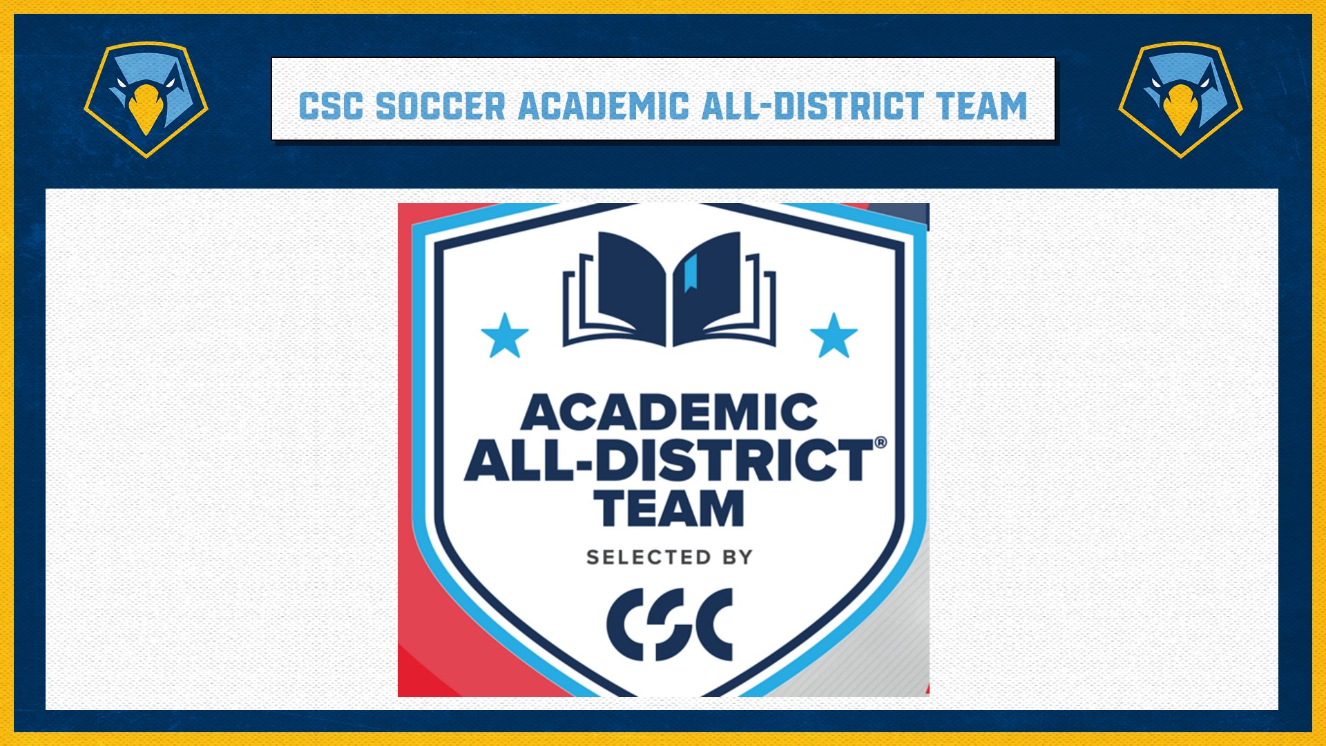 CSC Announces Soccer Academic All-District Teams
