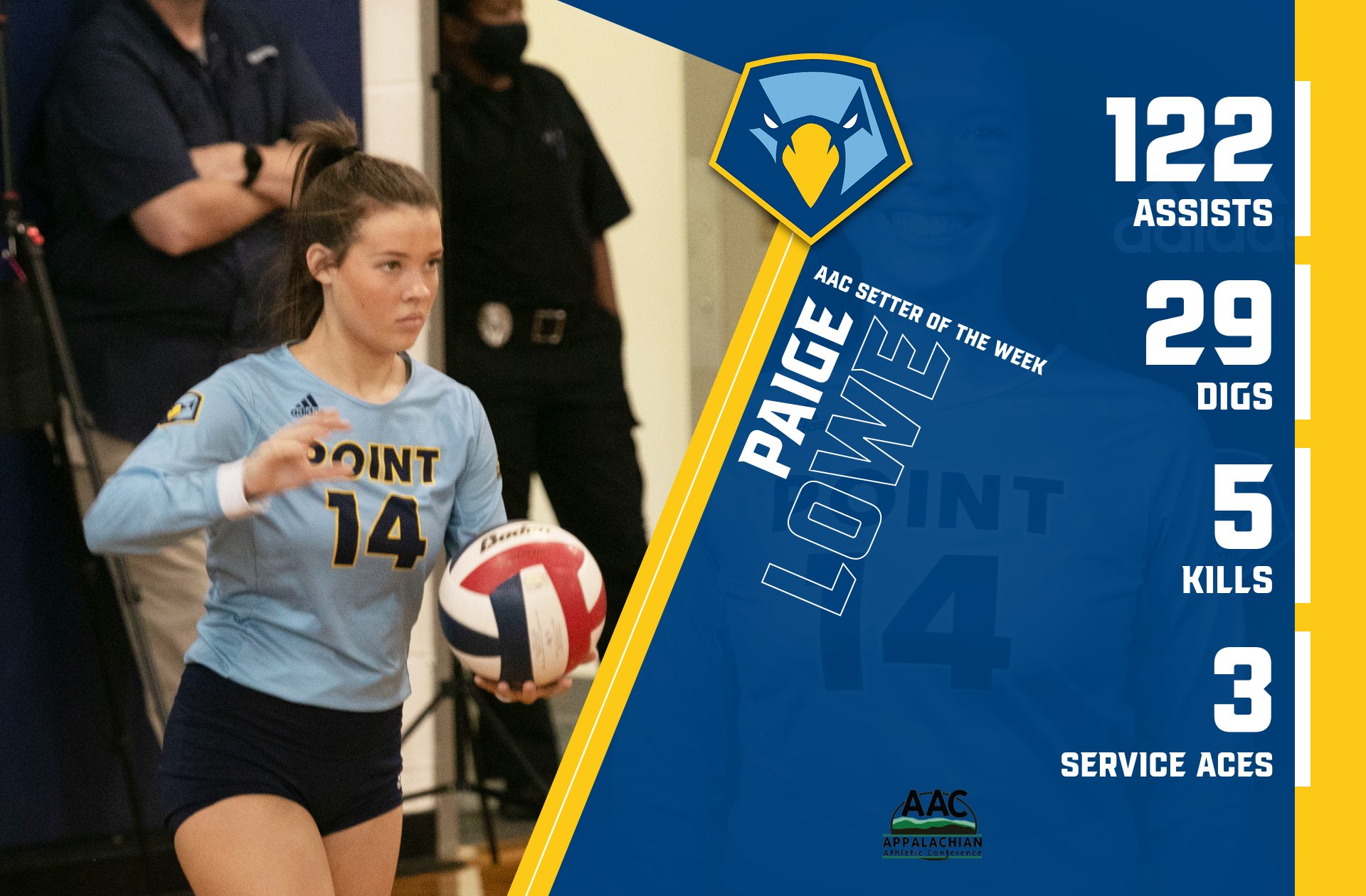Paige Lowe earns second AAC Setter of the Week honors